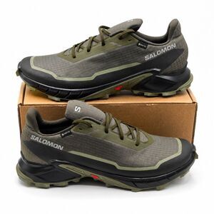 Salomon Alphacross 5 GTX Gore-Tex Trail Running Shoes Olive Black Men’s Size 14